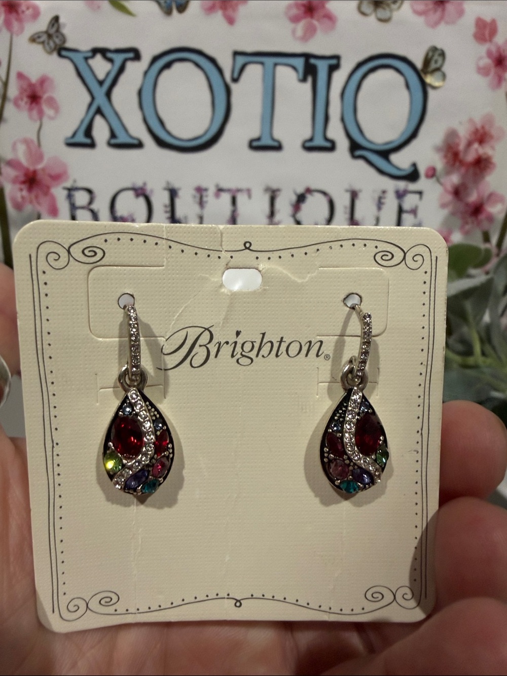 🆕💎 NWT ‘TRUST YOUR JOURNEY’ BRIGHTON VINTAGE SWAROVSKI CRYSTAL EARRINGS - MINT